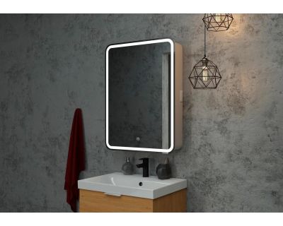 Шкаф с зеркалом Континент Elliott LED 60x80 с подсветкой и сенсорным управлением правый