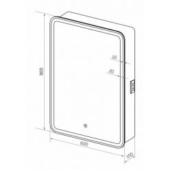 Шкаф с зеркалом Континент Elliott LED 60x80 с подсветкой и сенсорным управлением правый