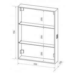 Шкаф с зеркалом Континент Allure LED 60x80 с подсветкой и датчиком движения правый