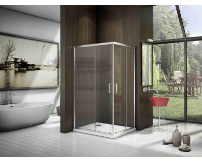 Душевой уголок Good Door Latte CR-120-80-C-WE, 120 х 80 х 185 см, стекло прозрачное, профиль белый, ЛА00038