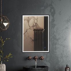 Зеркало Roxen Sigma Gun Metall 50x70 с подсветкой