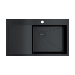 Кухонная мойка из нержавейки Omoikiri Akisame 86-GB-R Side графит