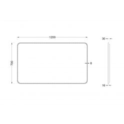 Зеркало Roxen Simon Black Long 120x70 с подсветкой