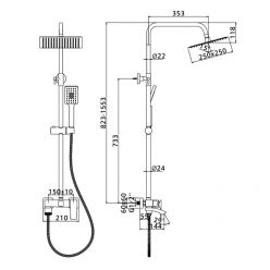 Душевая стойка со смесителем Ledeme L2478D
