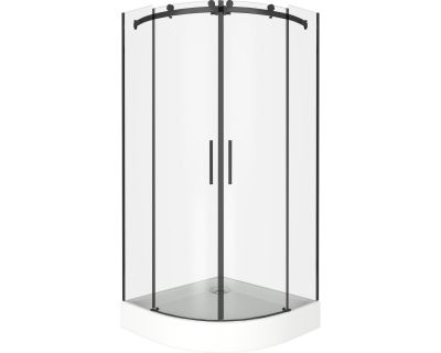 Душевой уголок Good Door Galaxy R-TD-100-C-B, 100 х 100 х 195 см, стекло прозрачное, профиль черный, ГЛ00019