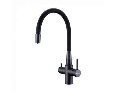 Смеситель PAULMARK SALIX Sa213419-418, (черный/черный металлик)