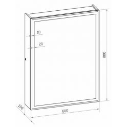 Шкаф с зеркалом Континент Mirror Box LED 60х80 с подсветкой и сенсорным управлением