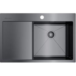 Мойка кухонная Omoikiri Akisame 78-GM-R 4973100 вороненая сталь