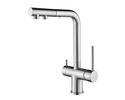 Смеситель PAULMARK SERPENTINE Se213222-NI(BS), (стальной/никель)