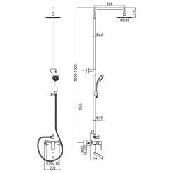Душевая стойка со смесителем Ledeme H718 L72418