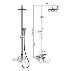 Душевая стойка со смесителем Ledeme H80 L2480