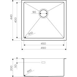 Мойка кухонная Omoikiri Taki 49-U/IF-GM 4973524 вороненая сталь