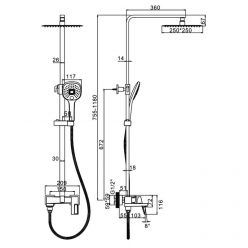 Душевая стойка со смесителем Ledeme H92 L2492D