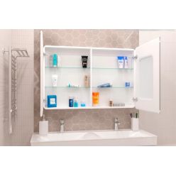 Шкаф с зеркалом Континент Avenue Led 120x80 с подсветкой, датчиком движения и розеткой