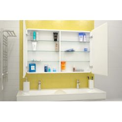 Шкаф с зеркалом Континент Avenue Led 120x80 с подсветкой, датчиком движения и розеткой