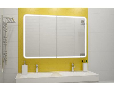 Шкаф с зеркалом Континент Avenue Led 120x80 с подсветкой, датчиком движения и розеткой