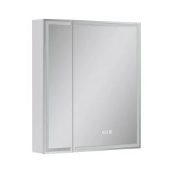 Шкаф с зеркалом Equil Corner LED 70 с часами, белый