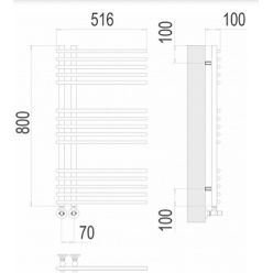 Полотенцесушитель водяной Terminus Астра П15 70х800 белый матовый