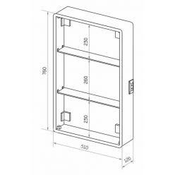 Шкаф с зеркалом Континент Elliott LED 55x80 с подсветкой и сенсорным управлением левый