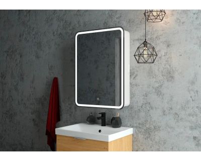 Шкаф с зеркалом Континент Elliott LED 55x80 с подсветкой и сенсорным управлением левый
