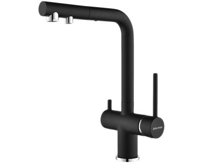 Смеситель для кухни Paulmark Serpentine Se213222-418 чёрный металлик
