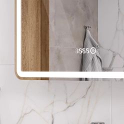 Шкаф с зеркалом Equil Nice LED 60 с часами, правый, белый