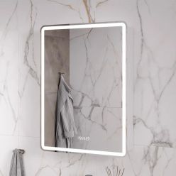 Шкаф с зеркалом Equil Nice LED 60 с часами, правый, белый