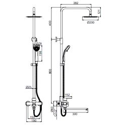 Душевая стойка со смесителем Ledeme L72403-2