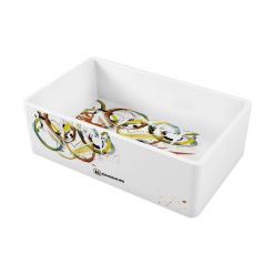 Кухонная мойка из керамики Omoikiri Mikura 76-Tokyo 3 Natceramic/white