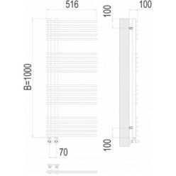 Полотенцесушитель водяной Terminus Астра П20 70х1000 белый матовый