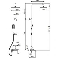 Душевая стойка со смесителем Ledeme L2414B