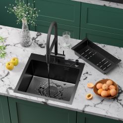Кухонная мойка Roxen Simple 50 PVD зернистый графит