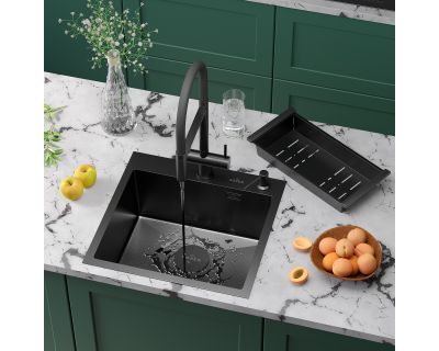 Кухонная мойка Roxen Simple 50 PVD зернистый графит