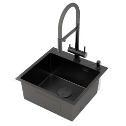 Кухонная мойка Roxen Simple 50 PVD зернистый графит