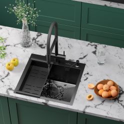 Кухонная мойка Roxen Simple 50 PVD зернистый графит