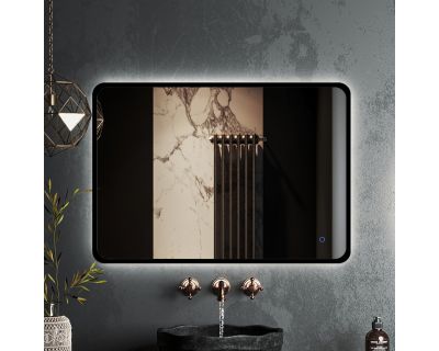 Зеркало Roxen Simon Black 90x70 с подсветкой