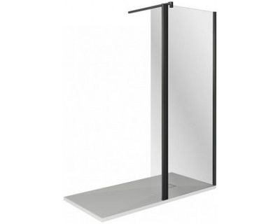 Душевой уголок Good Door Walk In SP2-100-C-B, 100 + 28 см, стекло прозрачное, профиль черный, ВИ00023