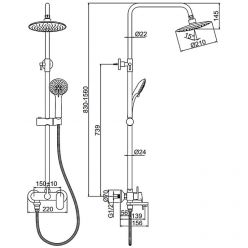 Душевая стойка со смесителем Ledeme H10 L2410-1