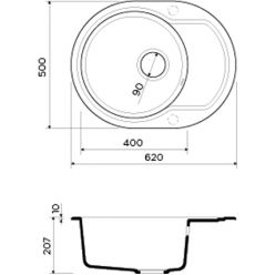 Мойка кухонная Omoikiri Manmaru 62-GR 4993353 leningrad grey