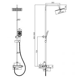 Душевая стойка со смесителем Ledeme H73 L2473B