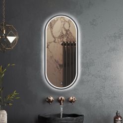 Зеркало Roxen Grown Gun Metall 45x100 с подсветкой