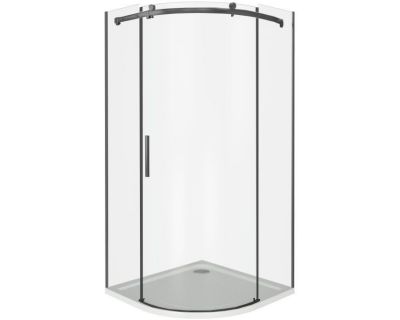 Душевой уголок Good Door Galaxy R-100-C-B, 100 х 100 х 195 см, стекло прозрачное, профиль черный, ГЛ00017