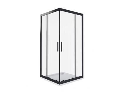 Душевой уголок Good Door Cofe CR-100-C-B, 100 х 100 х 190 см, стекло прозрачное, профиль черный, КФ00007