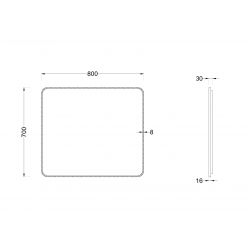 Зеркало Roxen Simon Black 80x70 с подсветкой