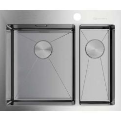 Кухонная мойка из нержавейки Omoikiri Akisame 60-2-IN-L нержавеющая сталь
