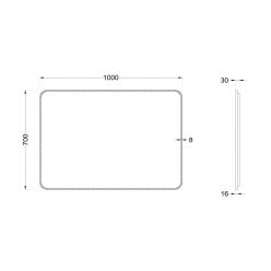 Зеркало Roxen Simon Black Long 100x70 с подсветкой
