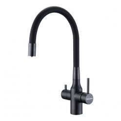 Смеситель для кухни Paulmark Salix Sa213419-418 (BLM) чёрный металлик