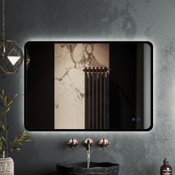 Зеркало Roxen Simon Black 90x70 с подсветкой и подогревом