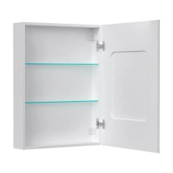 Шкаф с зеркалом Equil Corner LED 60 с часами, правый, белый