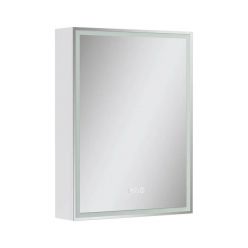 Шкаф с зеркалом Equil Corner LED 60 с часами, правый, белый